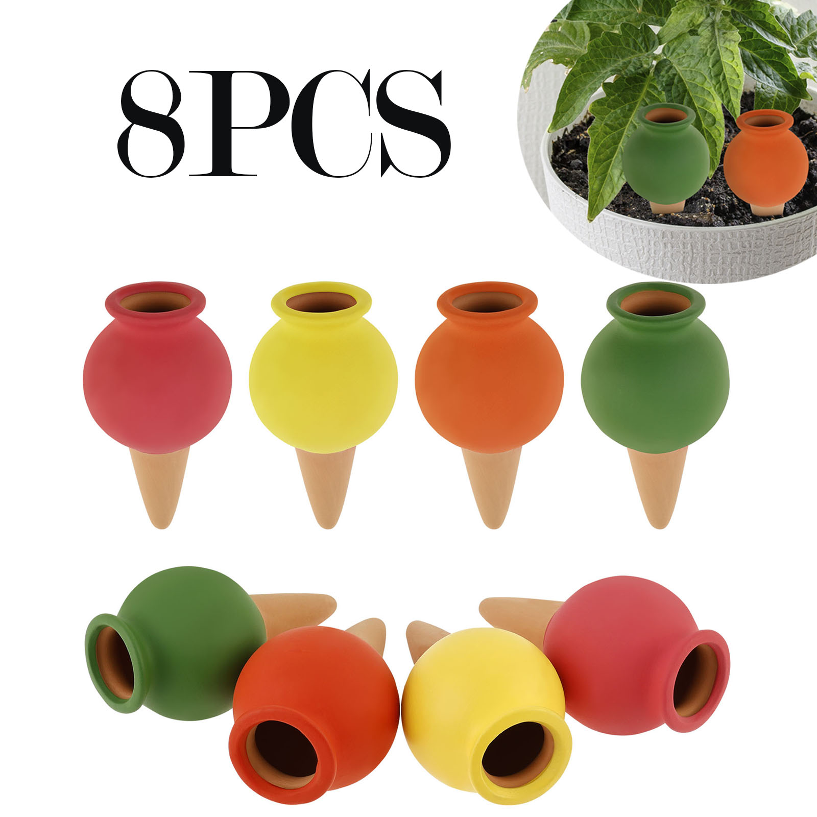 Self Watering Insert - 8 pièces Terrecotta auto-arrosage pointes argile