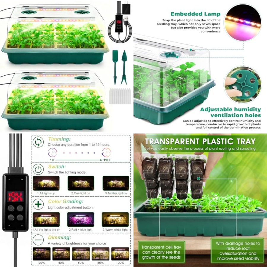 Humidity Dome Kit - Plateau de semis avec lumière de