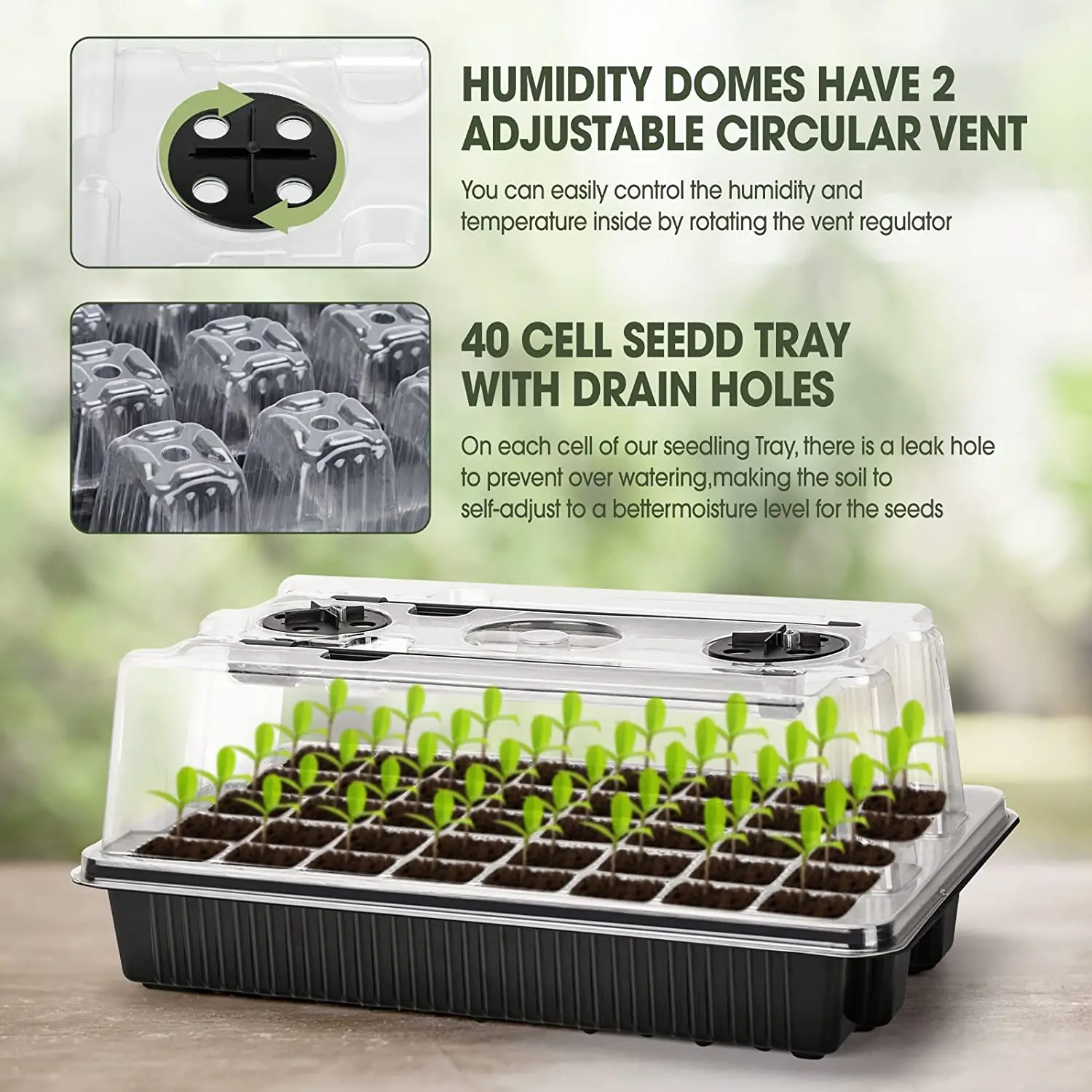 1 ensemble de plateaux de semi - Humidity Dome Kit avis et prix